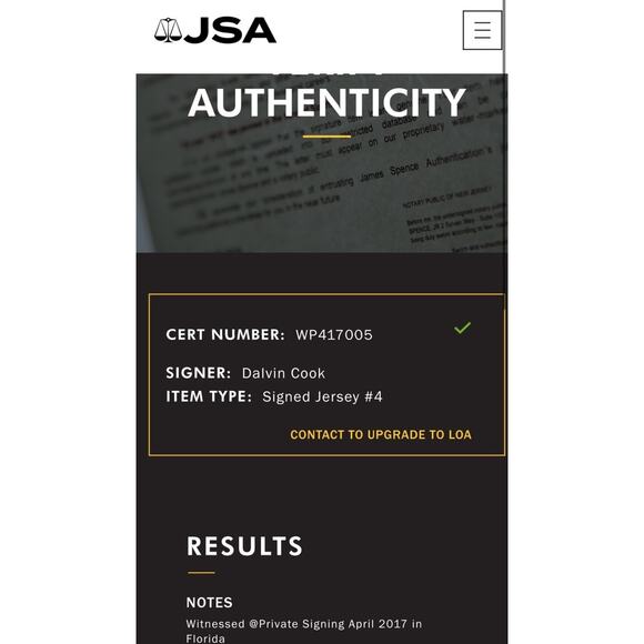 Dalvin Cook Signed #4 Florida State Seminoles FSU (Home) Jersey JSA WP417005 - Picture 8 of 8